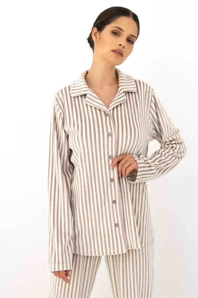 Pyjama dame long boutonné SENSIS "Avelin" 12S7008