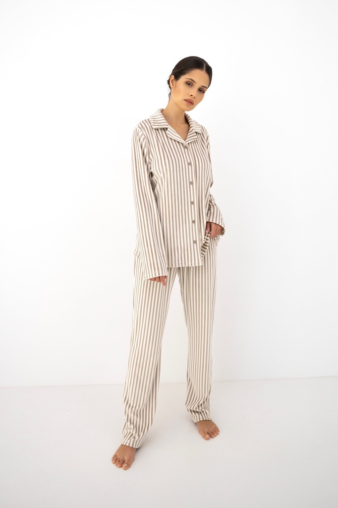 Pyjama dame long boutonné SENSIS "Avelin" 12S7008