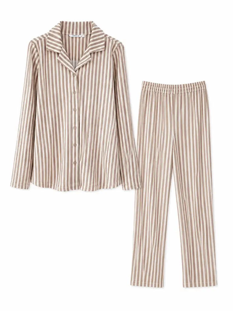 Pyjama dame long boutonné SENSIS "Avelin" 12S7008