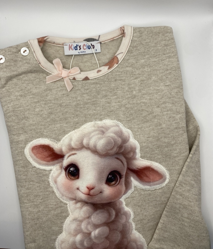 Pyjama long enfant MIRA "Agneau" 8575KW - Beige 07