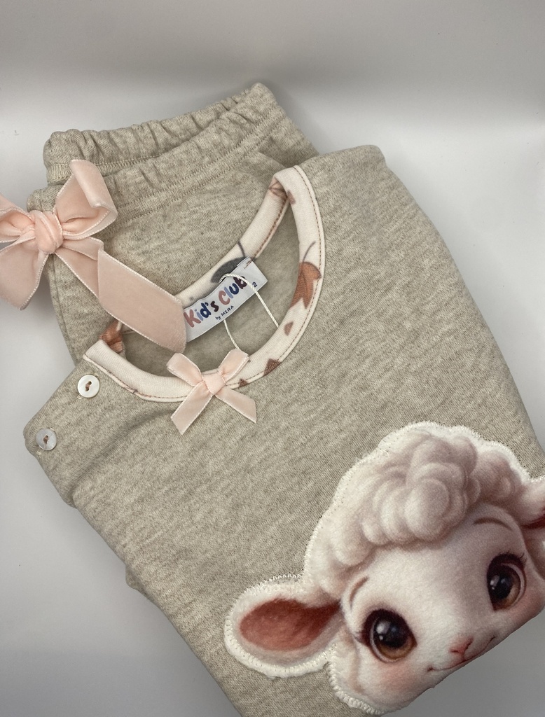 Pyjama long enfant MIRA "Agneau" 8575KW - Beige 07