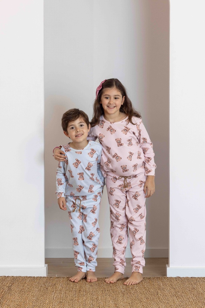 Pyjama long enfant MIRA "Teddy Bear" 8577KW - Bleu 03