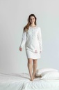 Chemise de nuit courte dame avec patte de boutonnage MIRA 3349MW - Ecru 09