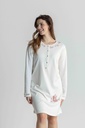 Chemise de nuit courte dame avec patte de boutonnage MIRA 3349MW - Ecru 09