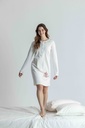 Chemise de nuit courte dame avec patte de boutonnage MIRA 3349MW - Ecru 09