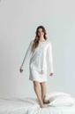 Chemise de nuit courte dame avec patte de boutonnage MIRA 3349MW - Ecru 09
