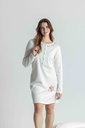 Chemise de nuit courte dame avec patte de boutonnage MIRA 3349MW - Ecru 09