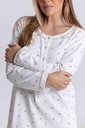 Chemise de nuit courte dame avec patte de boutonnage MIRA 3350MW - Ecru 09