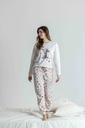 Pyjama long et doux dame "Agneau" MIRA 8566MW - Ecru 07