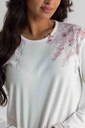 Pyjama long et doux dame MIRA 8552MW - Ecru et rose 02