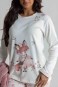 Pyjama long et doux dame MIRA "Renardeau" 8560MW - Ecru et rose 02
