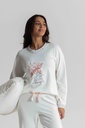 Pyjama long et doux dame MIRA 8555MW "Lapereau" - Ecru 09