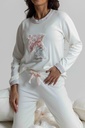 Pyjama long et doux dame MIRA 8555MW "Lapereau" - Ecru 09