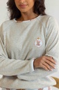 Pyjama long et doux dame "Teddy bear" MIRA 8562MW - Gris et bleu 03