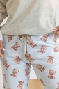 Pyjama long et doux dame "Teddy bear" MIRA 8562MW - Gris et bleu 03