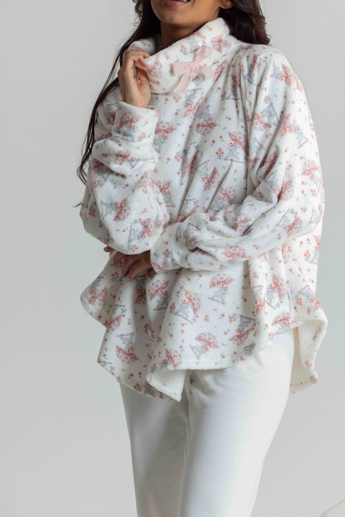 Poncho doux dame MIRA "Lapereau" 7066MW - Ecru 09