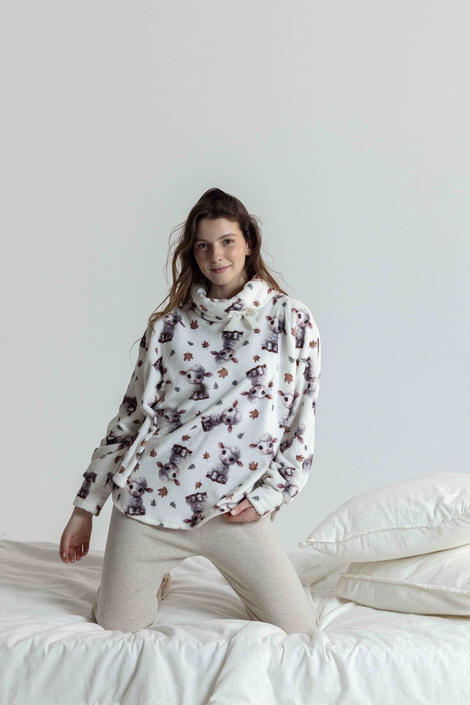 Poncho doux dame MIRA "Agneau" 7066MW - Ecru 07