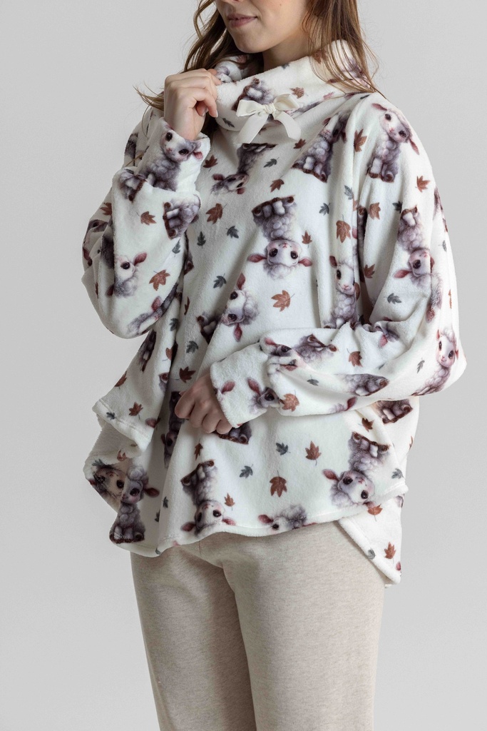 Poncho doux dame MIRA "Agneau" 7066MW - Ecru 07