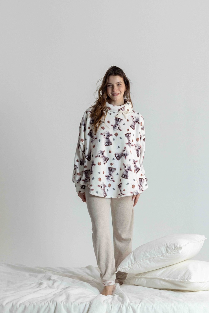 Poncho doux dame MIRA "Agneau" 7066MW - Ecru 07