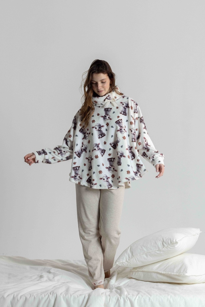 Poncho doux dame MIRA "Agneau" 7066MW - Ecru 07