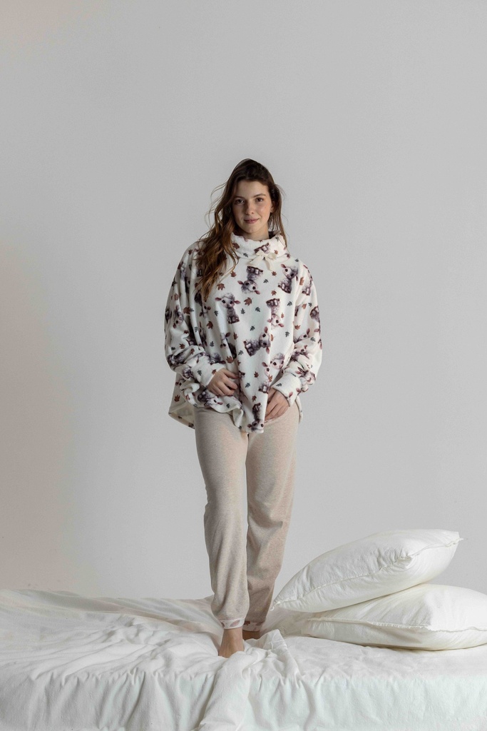 Poncho doux dame MIRA "Agneau" 7066MW - Ecru 07