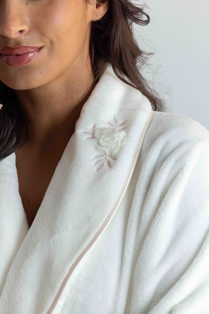 Peignoir long et doux dame MIRA 9141MW - Ecru 09