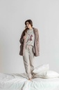 Peignoir long et doux dame MIRA 9140MW - Taupe 07