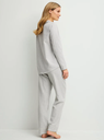 Pyjama dame long boutonné 100% coton CALIDA "Flannel Dreams" 46856 - Pearl Blue 542