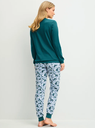 Pyjama long dame poignets resserés CALIDA "Midnight Flowers" 40059 - Dark petrol 520