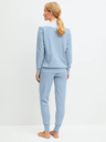 Pyjama long dame poignets resserés 100% coton CALIDA "Soulmate" 40591 - Dusty Grey 982