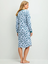 Chemise de nuit longue dame 110cm avec patte de boutonnage CALIDA "Midnight Flowers" 32958 - Crak petrol 520