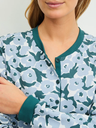 Chemise de nuit longue dame 110cm avec patte de boutonnage CALIDA "Midnight Flowers" 32958 - Crak petrol 520
