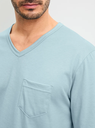 Pyjama long homme avec bords resserés 100% coton CALIDA "Relax Imprint" 47687 - Tourmaline blue 547