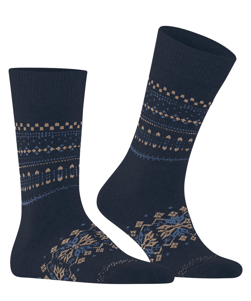 Chaussettes Hommes fantaisie Laine & Cashmire FALKE "Sky Limit" 12609 - Space Blue 6116