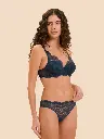 Soutien-gorge avec armatures triangle paddé SIMONE PERELE "Karma" 12V343 - Bleu Prestige 595