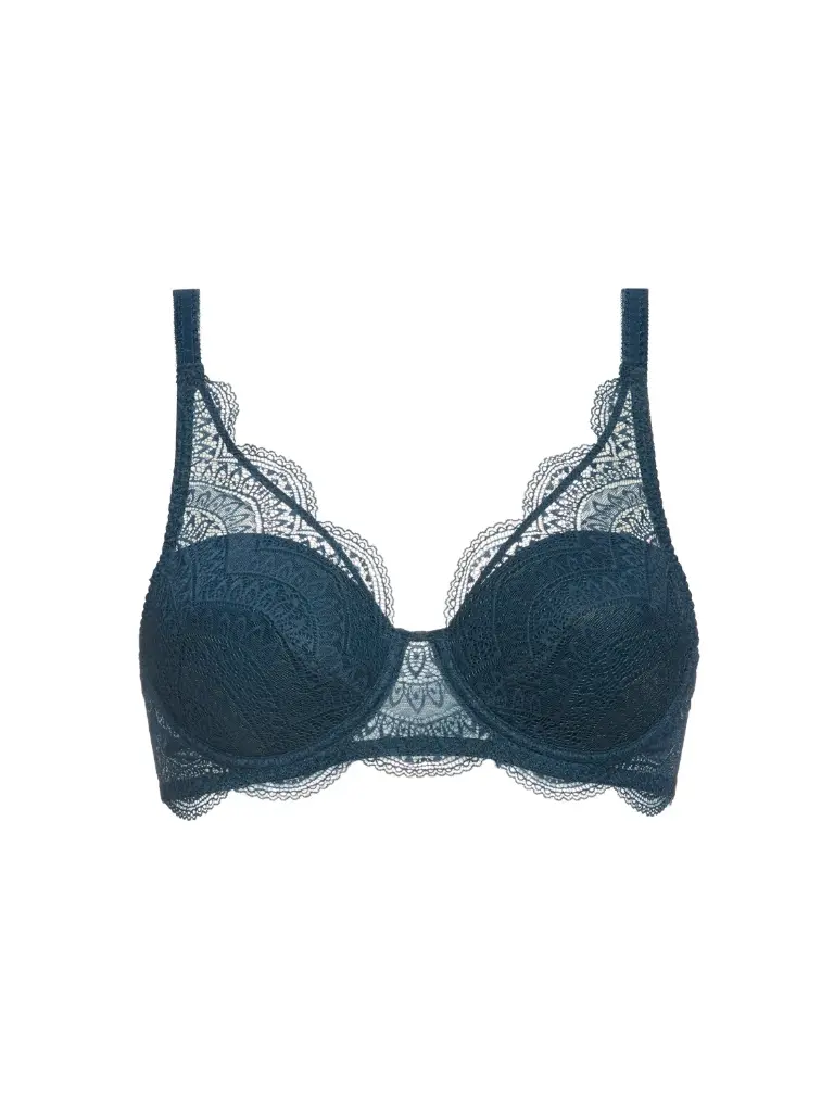 Soutien-gorge avec armatures triangle paddé SIMONE PERELE "Karma" 12V343 - Bleu Prestige 595