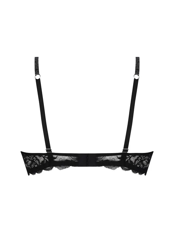 Soutien-gorge avec armatures corbeille LISE CHARMEL "Cuir Sexy Couture" ACM3005 - Noir Argent 8163
