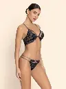 Soutien-gorge sans armatures LISE CHARMEL "Cuir Sexy Couture" ACM6505 - Noir Argent 8163