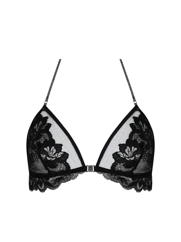 Soutien-gorge sans armatures LISE CHARMEL "Cuir Sexy Couture" ACM6505 - Noir Argent 8163