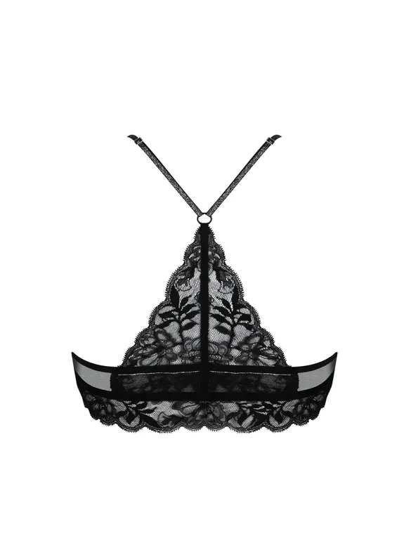 Soutien-gorge sans armatures LISE CHARMEL "Cuir Sexy Couture" ACM6505 - Noir Argent 8163