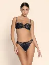 String LISE CHARMEL "Cuir Sexy Couture" ACM0005 - Noir Argent 8163