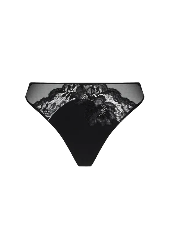 String LISE CHARMEL "Cuir Sexy Couture" ACM0005 - Noir Argent 8163