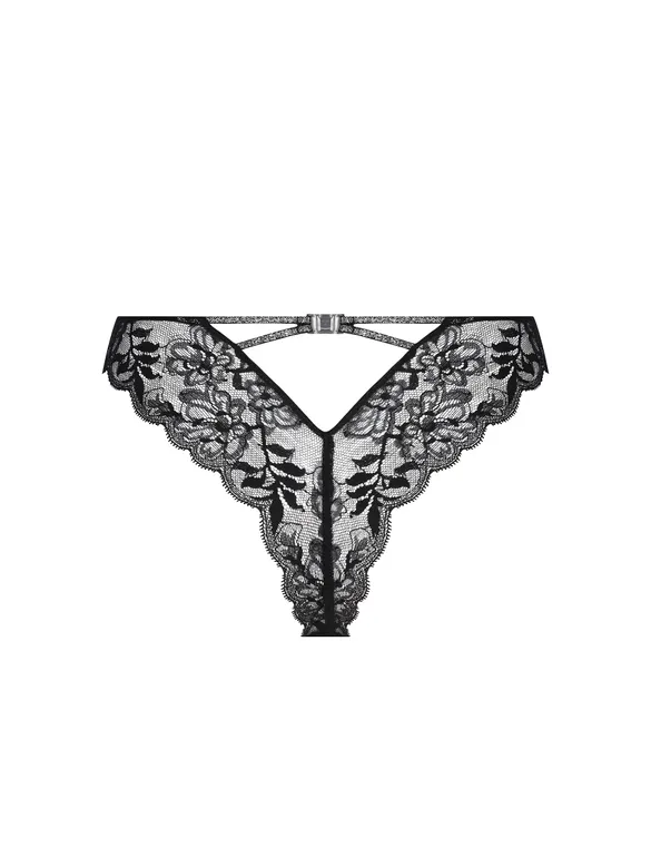 String LISE CHARMEL "Cuir Sexy Couture" ACM0005 - Noir Argent 8163