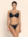 Slip séduction LISE CHARMEL "Cuir Sexy Couture" ACM0705 - Noir Argent 8163