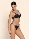 Slip séduction LISE CHARMEL "Cuir Sexy Couture" ACM0705 - Noir Argent 8163