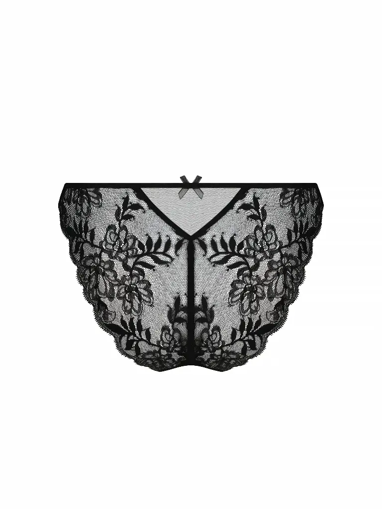 Slip séduction LISE CHARMEL "Cuir Sexy Couture" ACM0705 - Noir Argent 8163