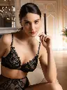 Soutien-gorge avec armatures triangle LISE CHARMEL "Cuir Sexy Couture" ACM7405 - Noir Argent 8163
