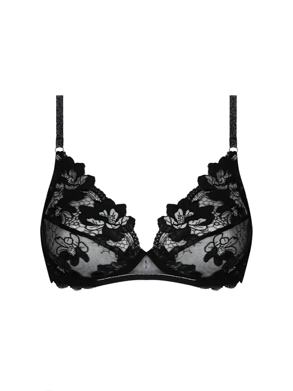 Soutien-gorge avec armatures triangle LISE CHARMEL "Cuir Sexy Couture" ACM7405 - Noir Argent 8163
