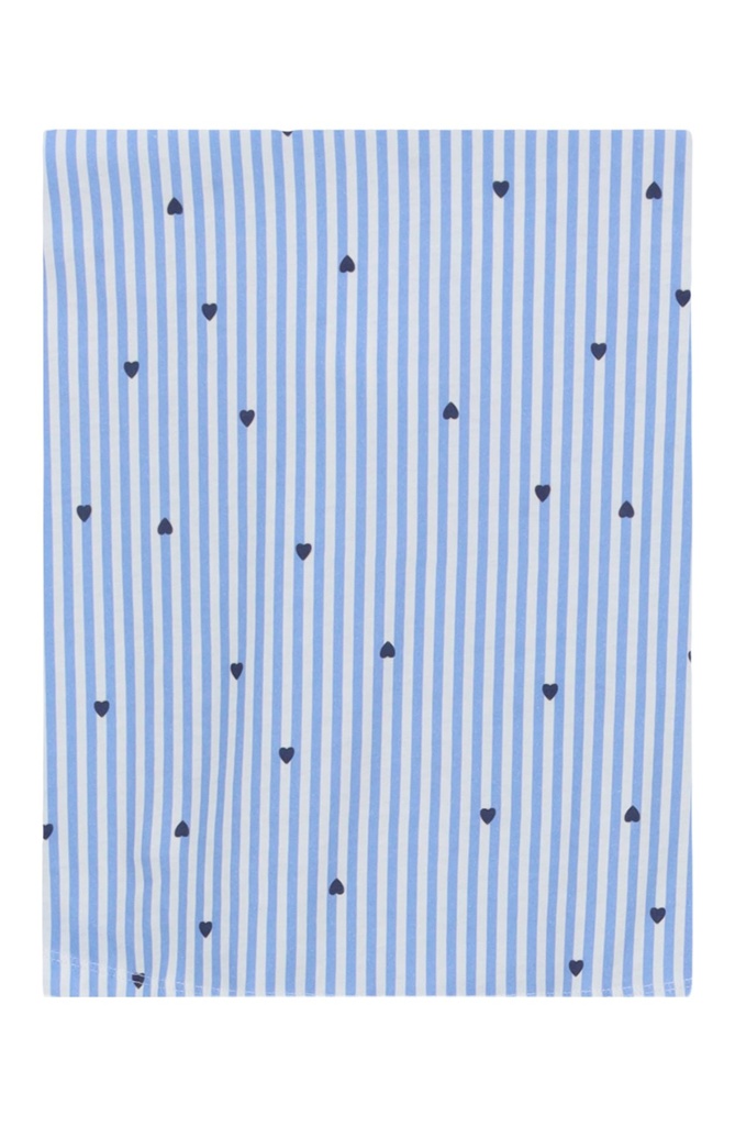 Chemise de nuit dame 100% coton RINGELLA "Rayures et Coeurs" 6511013 - Air Blue 243