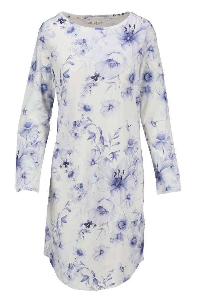 Chemise de nuit dame 100% coton RINGELLA "Motifs Floraux" 6511042 - Perlweiss 119